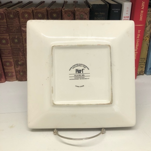 SET of 4 PIER 1 Hand Painted Villa Del Sol Earthenware  Salad Plate 8.5" 0386 - Picture 5 of 6